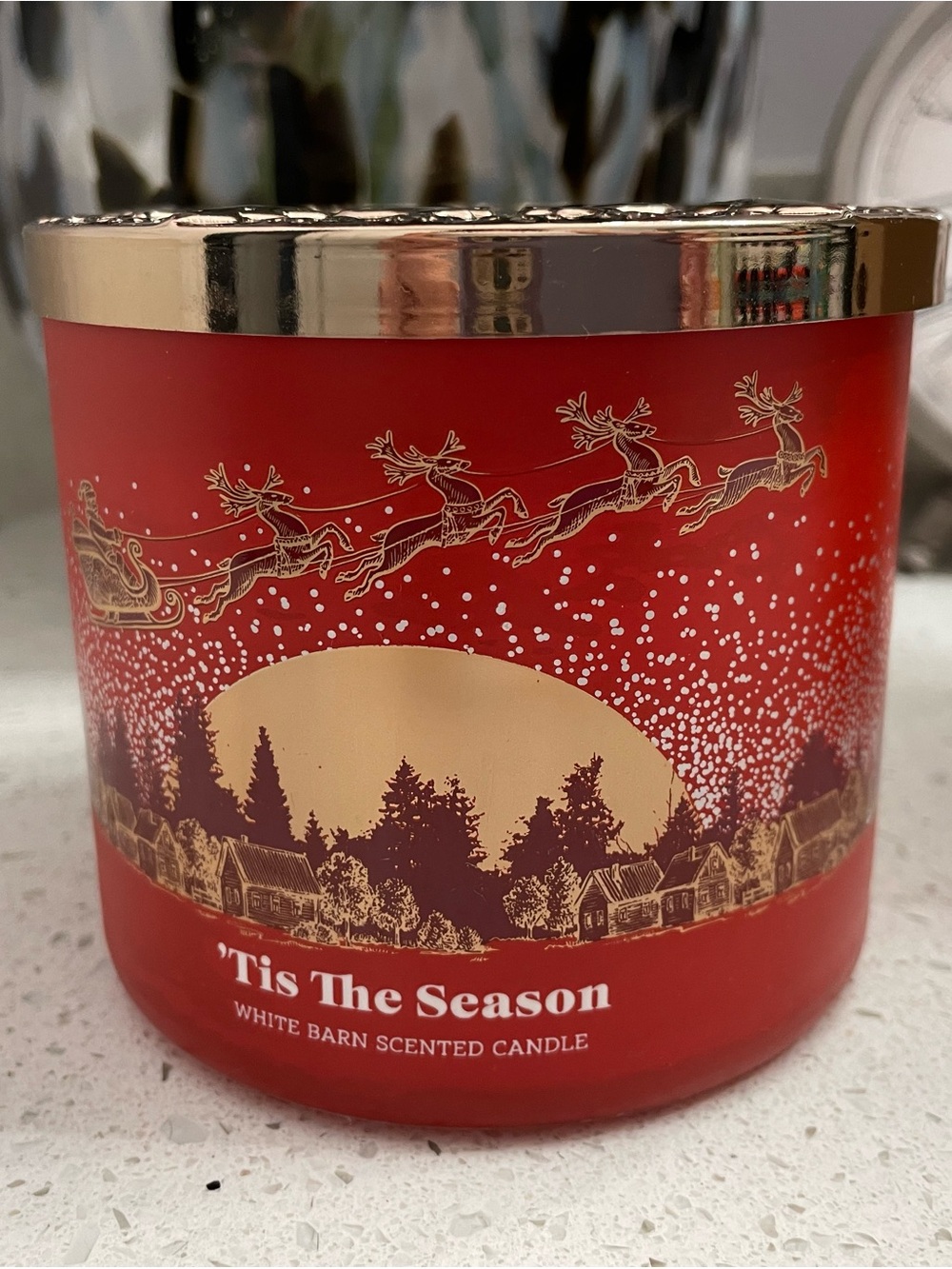 Bath & Body Works Red & Gold 'Tis The Season Holiday Candle